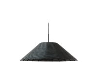 Abat-jour pour plafonnier extérieur Saranella en rotin synthétique noir Ø 70 cm