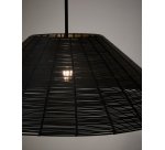 Abat-jour pour plafonnier extérieur Saranella en rotin synthétique noir Ø 70 cm