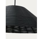 Abat-jour pour plafonnier extérieur Saranella en rotin synthétique noir Ø 70 cm