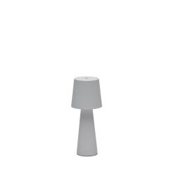 Kleine tafellamp voor buiten Arenys van grijs geverfd metaal
