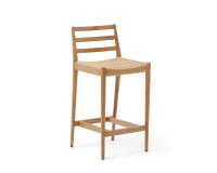 Taburete Analy respaldo madera maciza roble acabado natural y asiento cuerda 70cm FSC 100%