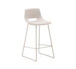Tabouret Zahara beige et acier beige hauteur 76 cm
