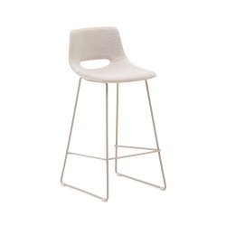 DE_Tabouret Zahara beige et acier beige hauteur 76 cm