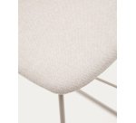 Tabouret Zahara beige et acier beige hauteur 76 cm