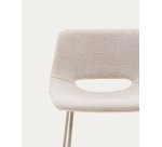 Tabouret Zahara beige et acier beige hauteur 76 cm