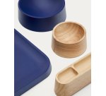 Ensemble Bletz de coupelles à apéritif en bois d’acacia finition naturelle et bleue