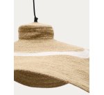 Lampe de plafond Albenya en fibres naturelles et coton, finition naturelle et blanche Ø 90 cm