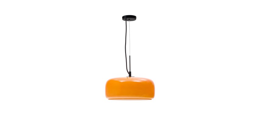 Reig orange glass ceiling lamp, Ø 38 cm
