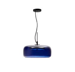 Reig blue glass ceiling lamp, Ø 38 cm