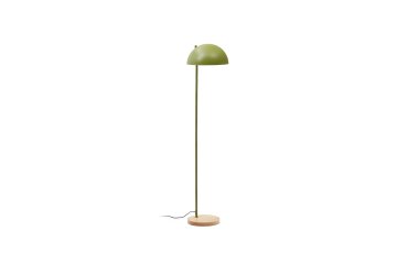Lampe sur pied Catlar en frêne et métal avec finition verte