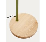 Lampe sur pied Catlar en frêne et métal avec finition verte