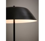 Lampadaire Sayra en marbre noir et métal peint noir