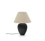 Lámpara de mesa Mercadal de cerámica con acabado negro