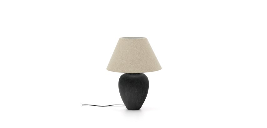 Lampe de table Mercadal en céramique avec finition noire