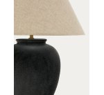 Lámpara de mesa Mercadal de cerámica con acabado negro