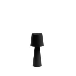 Petite lampe de table extérieure Arenys en métal avec finition noire