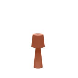 DE_Petite lampe de table extérieure Arenys en métal avec finition terracotta