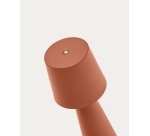 Arenys small outdoor metal table lamp in a terracotta painted finish