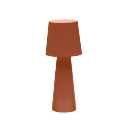 DE_Grande lampe de table extérieure Arenys en métal avec finition terracotta