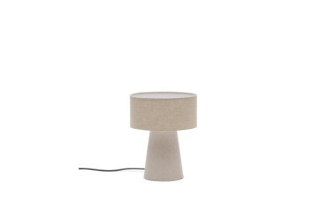 Lampe de table Algaida en tissu gris