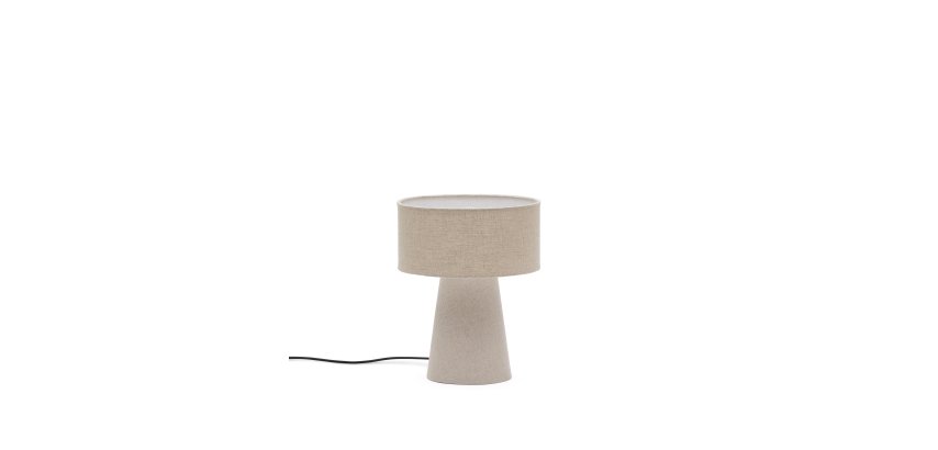DE_Lampe de table Algaida en tissu gris