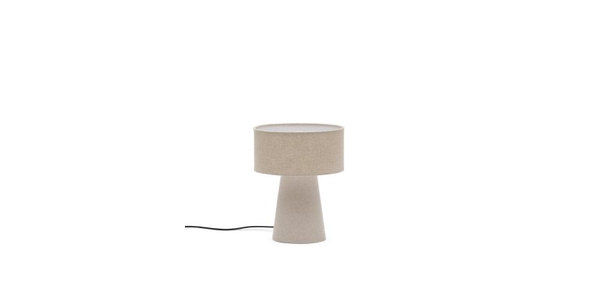 Lampe de table Algaida en tissu gris