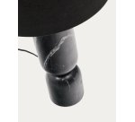 Lampe de table Vex en marbre noir et abat-jour en lin noir.