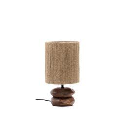 DE_Lampe de table Kor en bois d’acacia finition foncée et jute