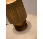 Lampe de table Kor en bois d’acacia finition foncée et jute