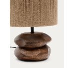 Lampe de table Kor en bois d’acacia finition foncée et jute