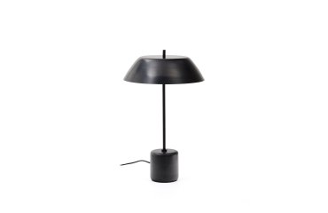 Lampe de table Sayra en marbre noir et métal peint noir