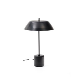 Lampada da tavolo Sayra in marmo nero e metallo verniciato nero