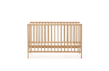 Shantal solid ash wood cot in natural finish, 60 x 120 cm