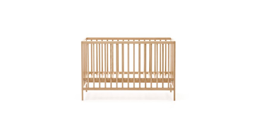 Berceau Shantal en bois de hêtre finition naturelle 60 x 120 cm