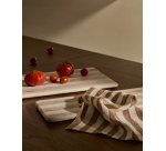 Tabla de servir grande Sylara de mármol gris y blanco