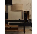 Abat-jour Mariela pour plafonnier en lin, finition beige Ø 80 x 40 cm