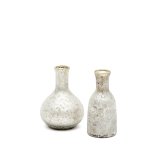 Ensemble Deila de 2 vases en verre recyclé blanc 13 cm