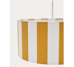 DE_Abat-jour pour plafonnier Ciral à rayures jaune et blanc  Ø 40 cm