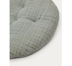 DE_Coussin Laily 100 % coton bio vert Ø30 cm