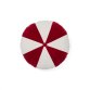 Coussin rond Odet en coton blanc et rouge Ø 45 cm