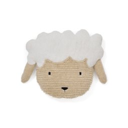 Coussin en forme de mouton Milu en coton beige 40 cm