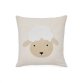 Housse de coussin Milu en coton beige motif mouton brodé 45 x 45 cm