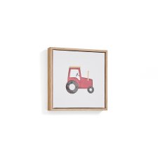 Tableau Pecky avec motif de tracteur rouge 20 x 20 cm