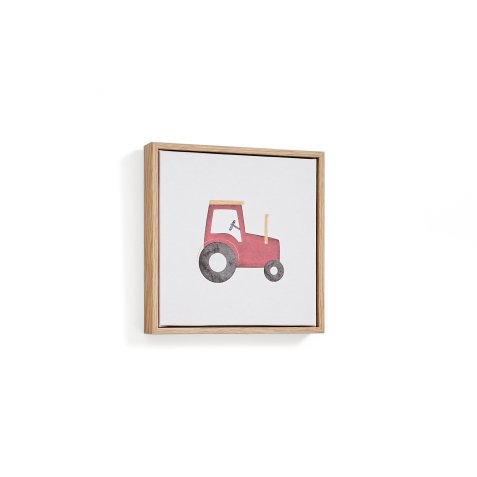 Tableau Pecky avec motif de tracteur rouge 20 x 20 cm