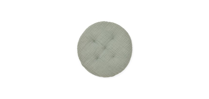 DE_Coussin Laily 100 % coton bio vert Ø30 cm