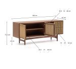 Buffet Elan 2 portes 2 tiroirs en placage, bois de noyer et corde 180 x 73 cm