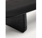 Table basse Pirita en bois de chêne finition noire 146 x 56,5 cm