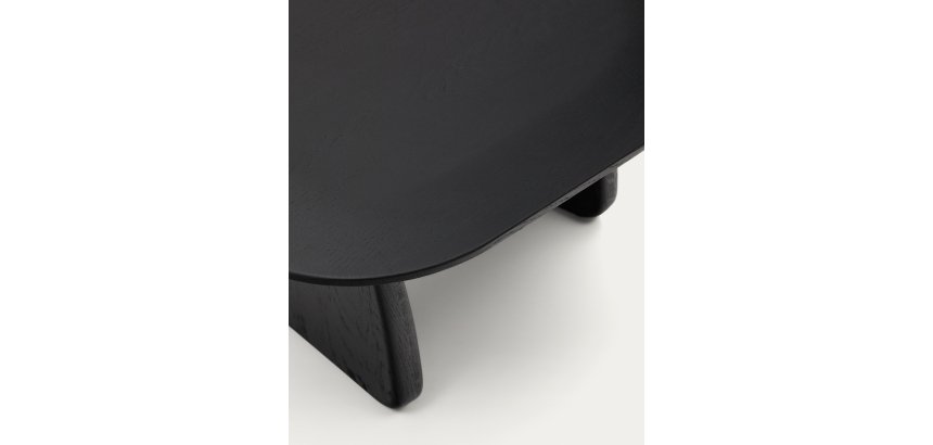 Table auxiliaire Pirita en bois de chêne finition noire 70,6 x 70 cm