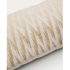 Housse de coussin Sigato en viscose et coton beige et écru 50 x 30 cm