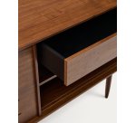 Aparador Carolin 2 puertas y 1 cajón de chapa de nogal 180 x 83,8 cm